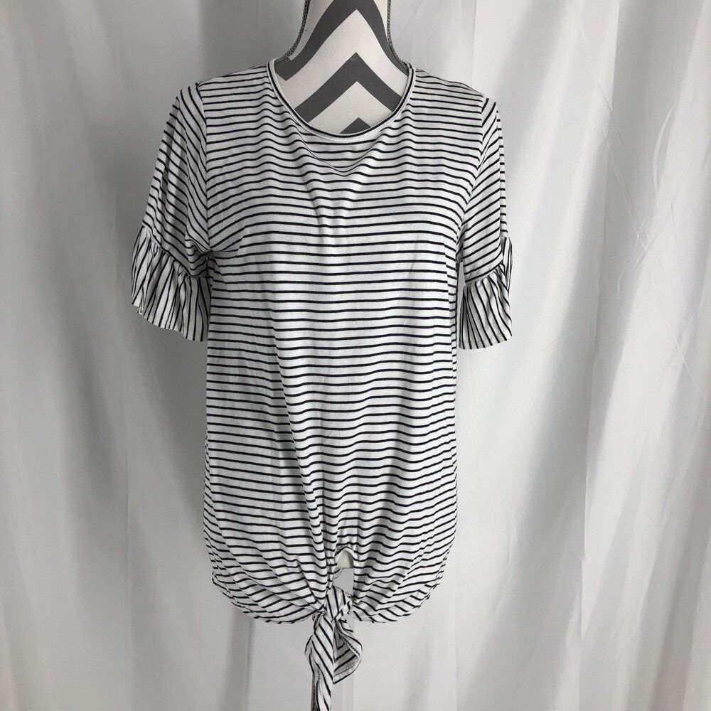 Lovely Souls Tie Front Stripe Top Large
